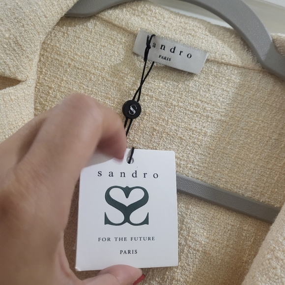 10. NWT SANDRO ALIZE DOUBLE BREASTED TWEED MINI DRESS SIZE FR 34 / US 2 - Picture 7 of 9